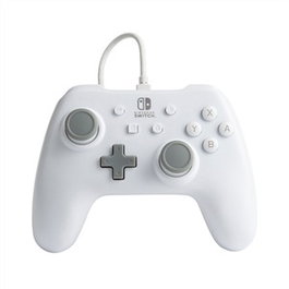 PowerA Mando con cable 1517033-01 pour Nintendo Switch - Manette filaire officielle blanche mate avec cable USB amovible (non compatible Switch Lite)