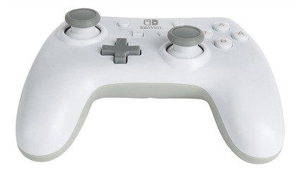 PowerA Mando con cable 1517033-01 pour Nintendo Switch - Manette filaire officielle blanche mate avec cable USB amovible (non compatible Switch Lite)