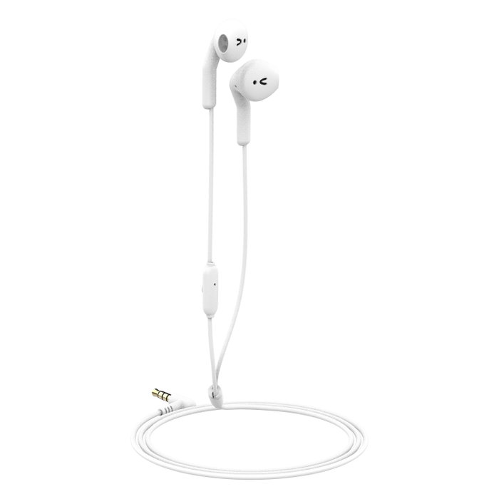Muvit Écouteurs Filaires MEU Blanc Jack 3.5 mm Casque Stéréo avec Micro