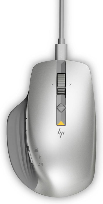 HP Souris sans fil Creator 930 Silver - Ergonomique pour la création, avec boutons personnalisables, molette, silencieuse, USB-C rechargeable, capteur Track-on-glass