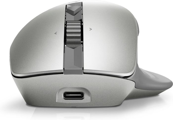 HP Souris sans fil Creator 930 Silver - Ergonomique pour la création, avec boutons personnalisables, molette, silencieuse, USB-C rechargeable, capteur Track-on-glass