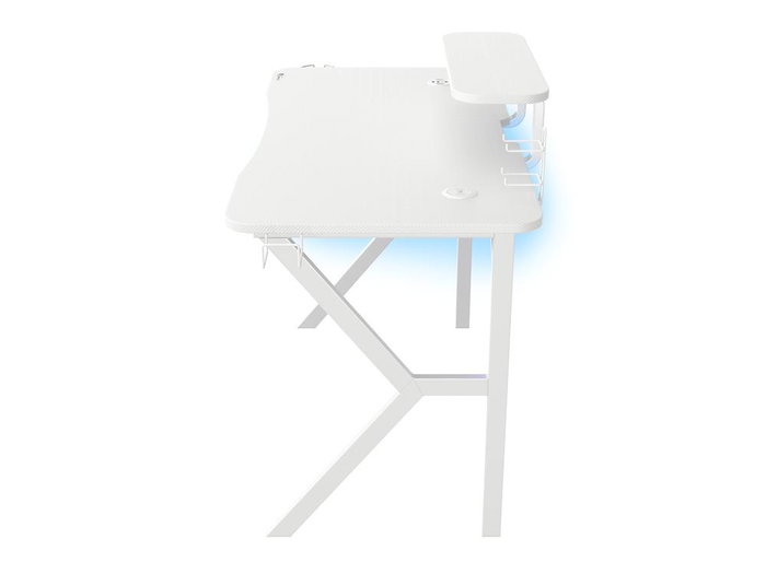 Genesis Bureau Gaming Holm 320 RGB avec Rétroéclairage LED, Support Casque, Chargeur Sans Fil, Blanc, USB 3.0 Genesis Bureau Gaming Holm 320 RGB avec Rétroéclairage LED, Support Casque, Chargeur Sans Fil, Blanc, USB 3.0