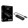 Conceptronic Hubbies06B Hub USB 3.0 4 ports Aluminium avec Adaptateur USB-C Noir
