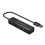 Conceptronic Hubbies06B Hub USB 3.0 4 ports Aluminium avec Adaptateur USB-C Noir