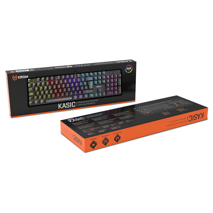 Krom Kasic NXKROMKASIC Clavier Gaming Mécanique RGB Switches Red 105 Touches Anti-Ghosting USB Krom Kasic NXKROMKASIC Clavier Gaming Mécanique RGB Switches Red 105 Touches Anti-Ghosting USB