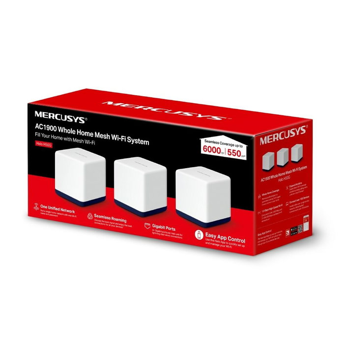 Mercusys by TP-LINK Routeur WiFi Mesh Halo H50G (Pack de 3) - Dual-Band, Couverture Domestique