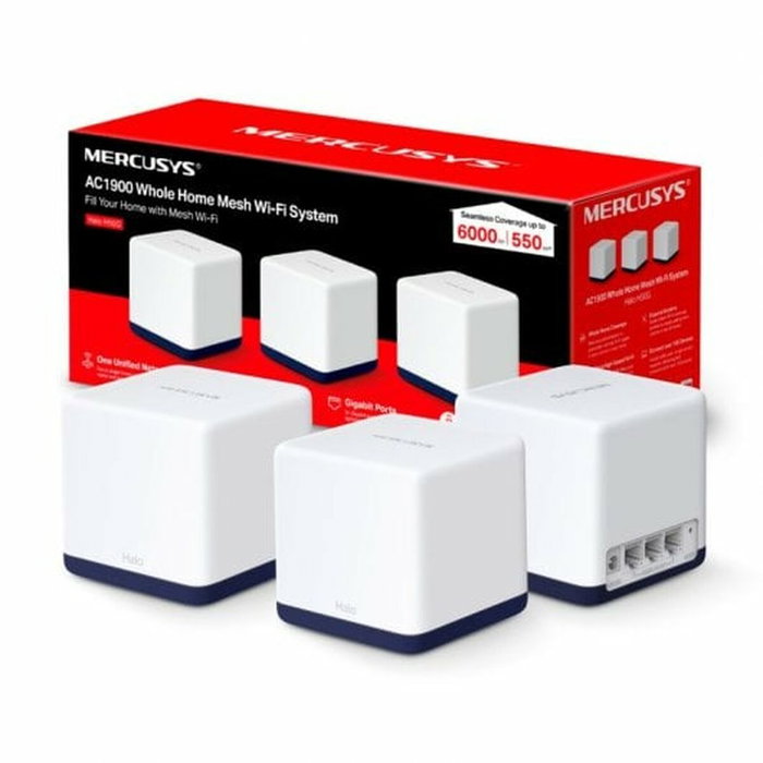 Mercusys by TP-LINK Routeur WiFi Mesh Halo H50G (Pack de 3) - Dual-Band, Couverture Domestique