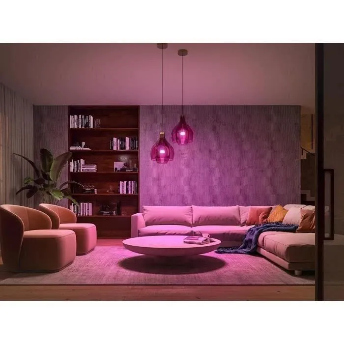 Philips Hue Ampoule LED connectée White & Color Ambiance E27 1100lm 75W équivalent Bluetooth, Pack de 2