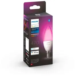 Philips Hue Ampoule LED connectée flamme E14 blanc et couleurs Ambiance, 5.5W (équiv. 60W), Bluetooth, compatible Alexa, variateur, 25000h
