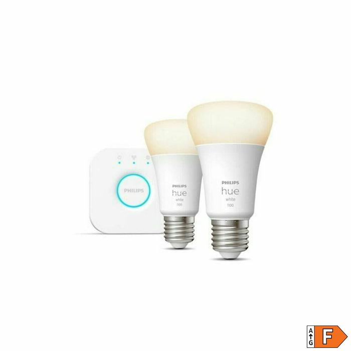 Philips Hue Kit de démarrage ampoule connectée White 9,5W E27 x2 + Bridge