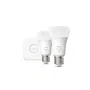 Philips Hue Kit de Démarrage ampoules LED connectées White, 2 ampoules E27 9.5W + Pont Bridge, pour éclairage intelligent