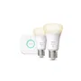 Philips Hue Kit de Démarrage ampoules LED connectées White, 2 ampoules E27 9.5W + Pont Bridge, pour éclairage intelligent