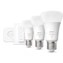 Philips Hue Kit de Démarrage Ampoules LED Intelligentes Blanc E27 x3 avec Télécommande 9.5W