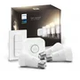 Philips Hue Kit de Démarrage Ampoules LED Intelligentes Blanc E27 x3 avec Télécommande 9.5W