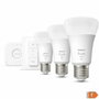 Philips Hue Kit de démarrage 3 ampoules LED intelligentes blanches E27 avec télécommande 9,5W