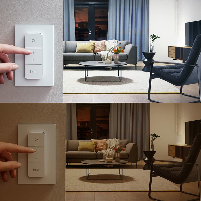 Philips Hue Kit de démarrage 3 ampoules LED intelligentes blanches E27 avec télécommande 9,5W