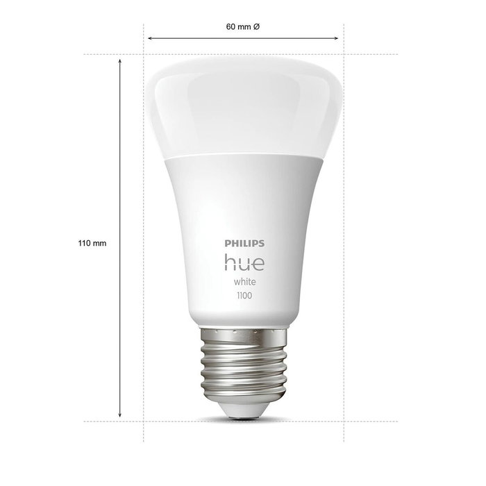 Philips Hue Kit de démarrage 3 ampoules LED intelligentes blanches E27 avec télécommande 9,5W