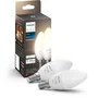 Philips Hue HW LED connectées E14 5.5W blanc - Pack de 2 ampoules - Compatible Bluetooth