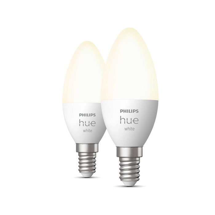 Philips Hue White Ampoules LED connectées E14 - Pack de 2 Philips Hue White Ampoules LED connectées E14 - Pack de 2
