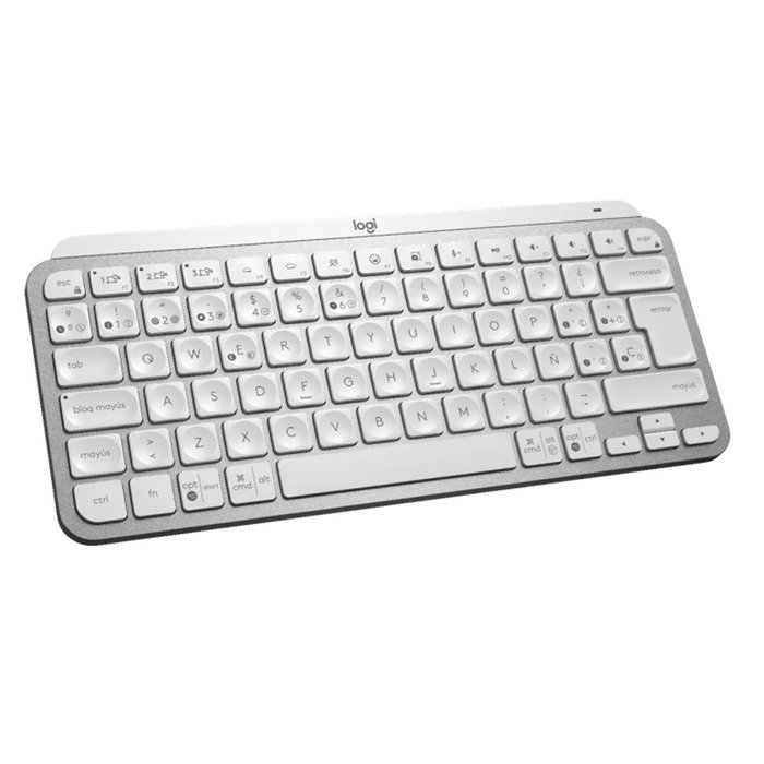 Logitech MX Keys Mini Clavier Bluetooth sans Fil Rétroéclairé Gris Pâle - Conception Minimaliste Ergonomique
