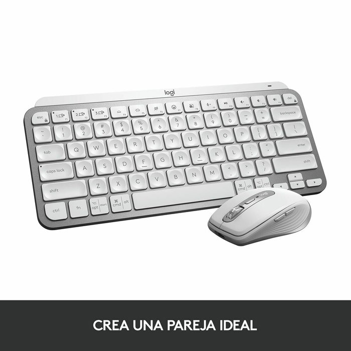 Clavier Logitech MX Keys Mini Gris Argenté Espagnol Qwerty QWERTY Clavier Logitech MX Keys Mini Gris Argenté Espagnol Qwerty QWERTY