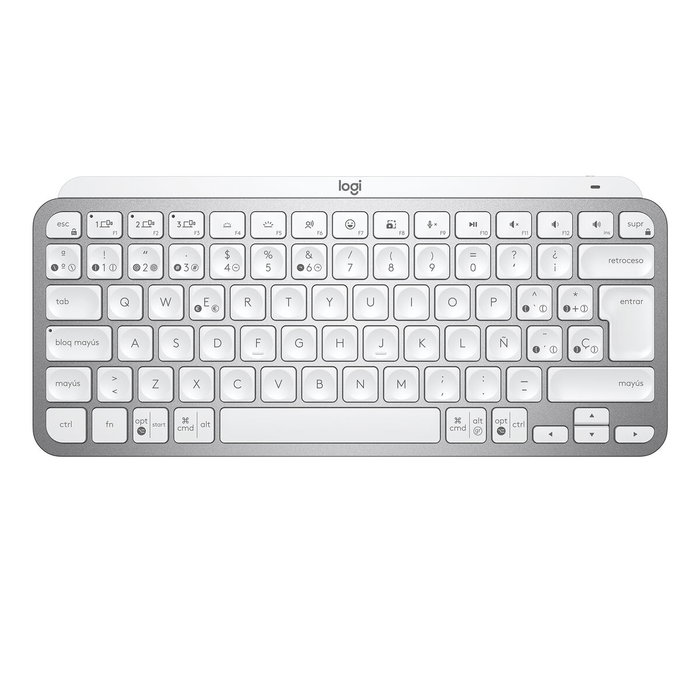 Clavier Logitech MX Keys Mini Gris Argenté Espagnol Qwerty QWERTY Clavier Logitech MX Keys Mini Gris Argenté Espagnol Qwerty QWERTY