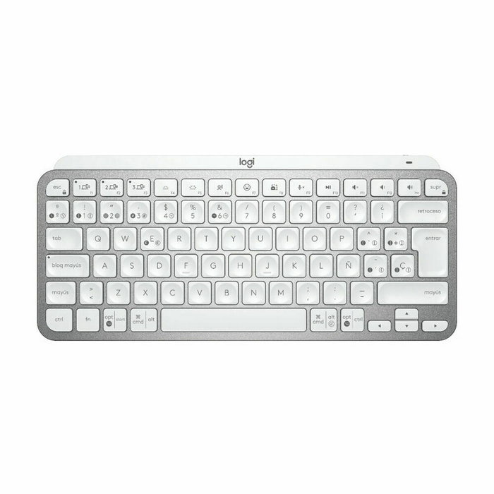 Clavier Logitech MX Keys Mini Gris Argenté Espagnol Qwerty QWERTY Clavier Logitech MX Keys Mini Gris Argenté Espagnol Qwerty QWERTY