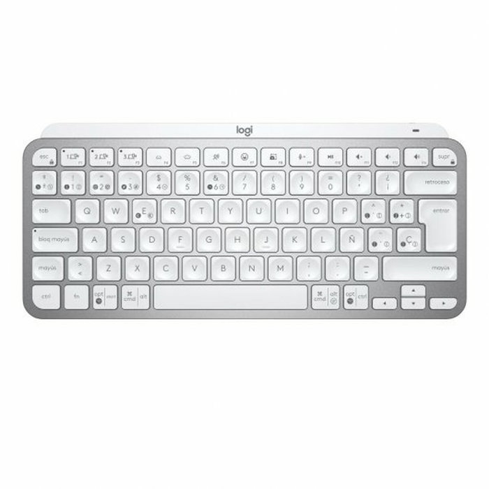 Clavier Logitech MX Keys Mini Gris Argenté Espagnol Qwerty QWERTY Clavier Logitech MX Keys Mini Gris Argenté Espagnol Qwerty QWERTY