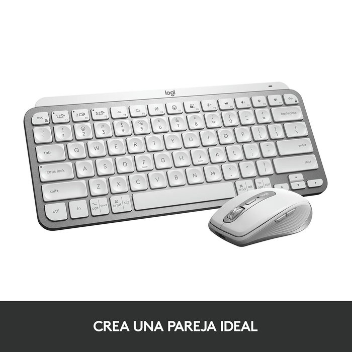 Clavier Logitech MX Keys Mini Gris Argenté Espagnol Qwerty QWERTY Clavier Logitech MX Keys Mini Gris Argenté Espagnol Qwerty QWERTY