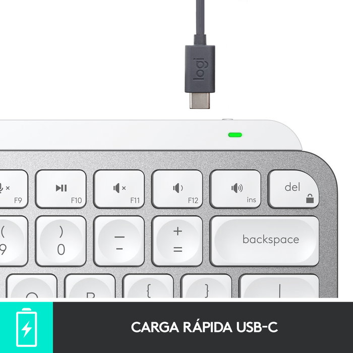 Clavier Logitech MX Keys Mini Gris Argenté Espagnol Qwerty QWERTY Clavier Logitech MX Keys Mini Gris Argenté Espagnol Qwerty QWERTY