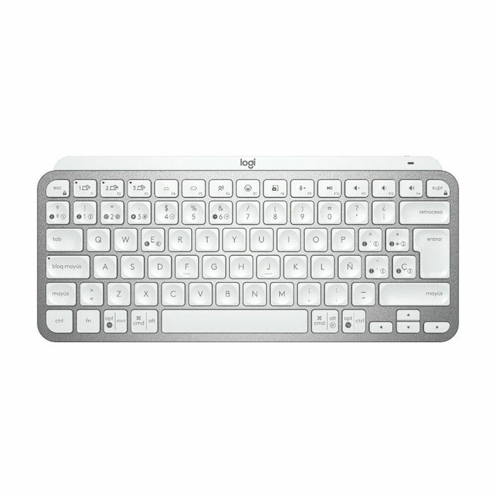 Clavier Logitech MX Keys Mini Gris Argenté Espagnol Qwerty QWERTY Clavier Logitech MX Keys Mini Gris Argenté Espagnol Qwerty QWERTY