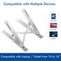Ewent EW1266 Support Pliable pour Ordinateur Portable 10-15.6 Pouces, Aluminium, Hauteur Réglable 55-150mm, Argent, avec Sac de Transport