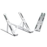 Ewent EW1266 Support Pliable pour Ordinateur Portable 10-15.6 Pouces, Aluminium, Hauteur Réglable 55-150mm, Argent, avec Sac de Transport