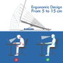 Ewent EW1266 Support Pliable pour Ordinateur Portable 10-15.6 Pouces, Aluminium, Hauteur Réglable 55-150mm, Argent, avec Sac de Transport