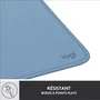 Logitech Tapis de Souris, Série Studio, Surface Douce pour Glissement Optimal, Antidérapant, Résistant aux Éclaboussures, Bleu Gris