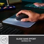 Logitech Tapis de Souris, Série Studio, Surface Douce pour Glissement Optimal, Antidérapant, Résistant aux Éclaboussures, Bleu Gris