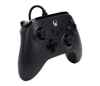PowerA 1519265-01 Manette Filaire Officielle pour Xbox Series X/S et Xbox One, Noir - Compatible PC, câble USB 3m amovible, prise casque 3.5mm