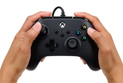 PowerA 1519265-01 Manette Filaire Officielle pour Xbox Series X/S et Xbox One, Noir - Compatible PC, câble USB 3m amovible, prise casque 3.5mm