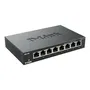 D-Link Switch Gigabit Ethernet 8 ports DGS108 - Boîtier métallique sans ventilateur - Plug And Play - Technologie Green