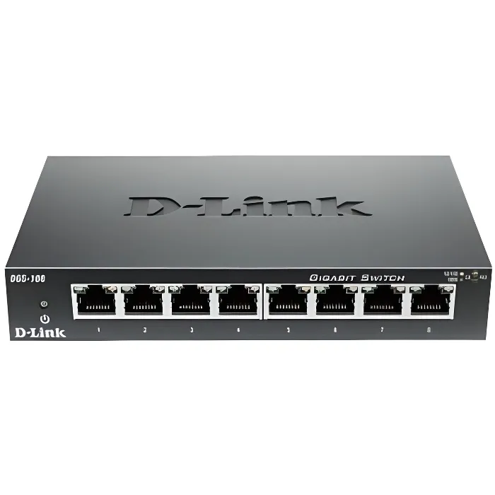 D-Link Switch Gigabit Ethernet 8 ports DGS108 - Boîtier métallique sans ventilateur - Plug And Play - Technologie Green D-Link Switch Gigabit Ethernet 8 ports DGS108 - Boîtier métallique sans ventilateur - Plug And Play - Technologie Green
