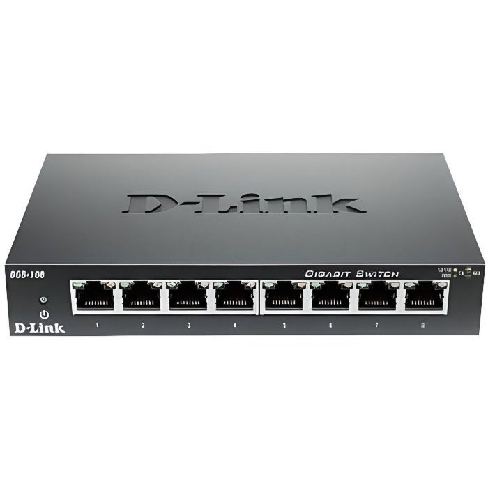 D-Link DGS-108 Switch Gigabit 8 Ports Noir