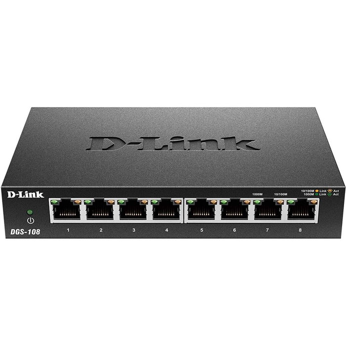 D-Link DGS-108 Switch Gigabit 8 Ports Noir