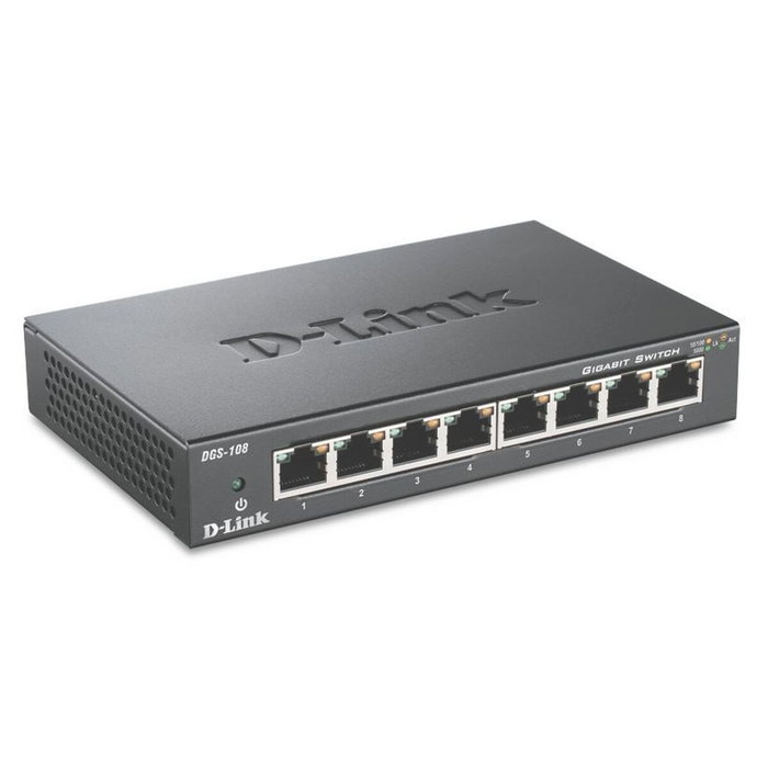 D-Link DGS-108 Switch Gigabit 8 Ports Noir