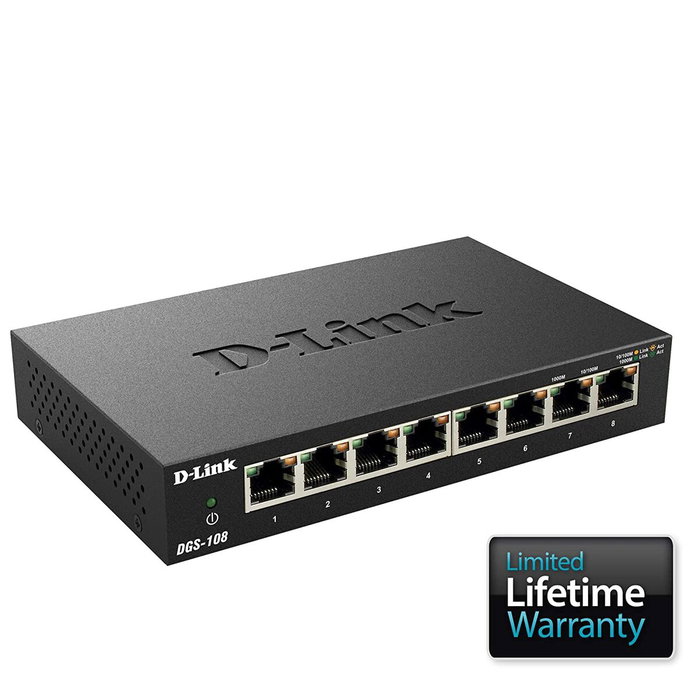 D-Link DGS-108 Switch Gigabit 8 Ports Noir