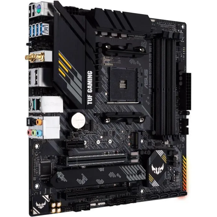 Asus Carte mère TUF GAMING B550M-PLUS WiFi II 90MB19Y0-M0EAY0 Noir - Micro-ATX, Socket AM4, AMD B550, DDR4, 2x PCIe 4.0 M.2, Wi-Fi 6, USB 3.2 Gen 2
