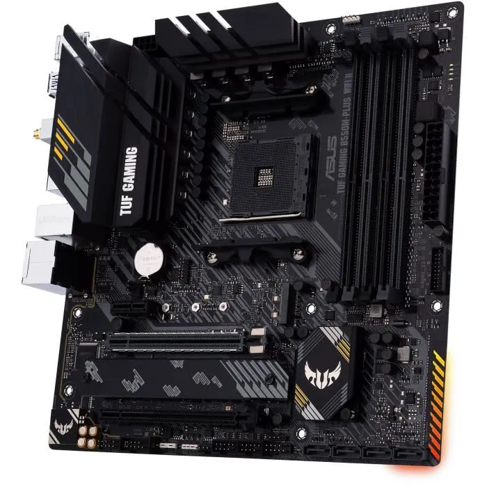 Asus Carte mère TUF GAMING B550M-PLUS WiFi II 90MB19Y0-M0EAY0 Noir - Micro-ATX, Socket AM4, AMD B550, DDR4, 2x PCIe 4.0 M.2, Wi-Fi 6, USB 3.2 Gen 2