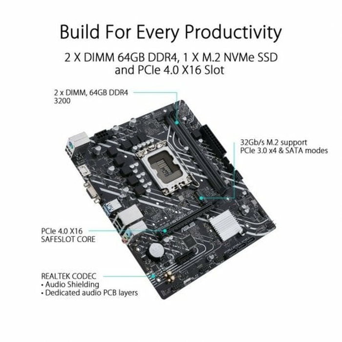 Carte Mère Asus PRIME H610M-K D4 LGA 1700