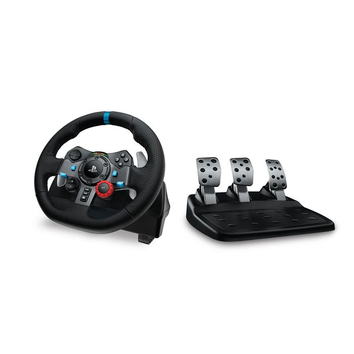 Logitech G29 Driving Force, Volant et pédales de course pour PS4 / PS5, Réf. 941-000112, Noir