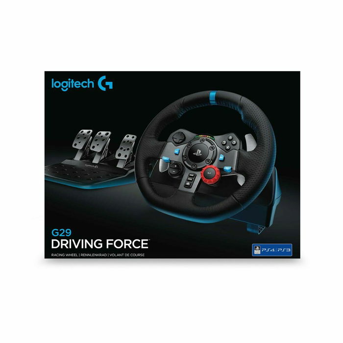 Logitech G29 Driving Force, Volant et pédales de course pour PS4 / PS5, Réf. 941-000112, Noir