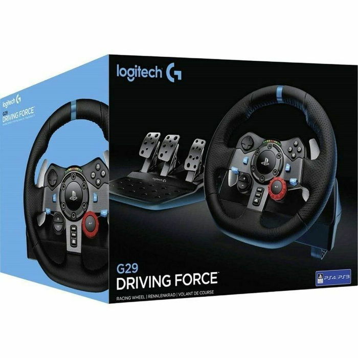 Logitech G29 Driving Force, Volant et pédales de course pour PS4 / PS5, Réf. 941-000112, Noir